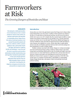 Cover of Farmworkers at Risk report from the Union of Concerned Scientists