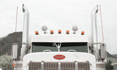 A big white semi truck